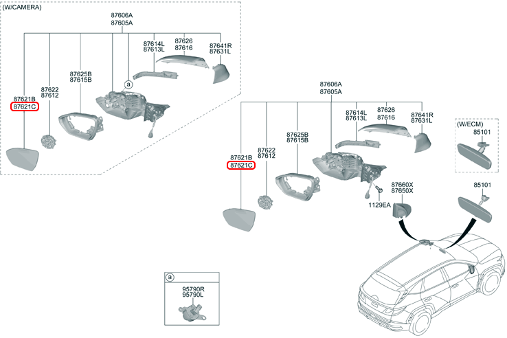 Mặt kính chiếu hậu chính hãng HYUNDAI KIA LH | 87611N9010 tại HCM