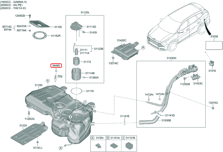 Phao xăng chính hãng HYUNDAI KIA | 94460N9000 tại HCM