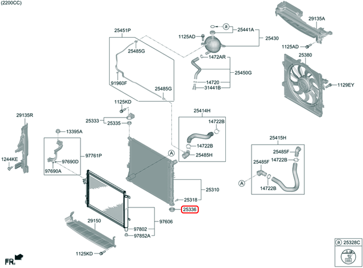 Cao su chân két nước chính hãng HYUNDAI KIA dưới | 253362F650 tại HCM