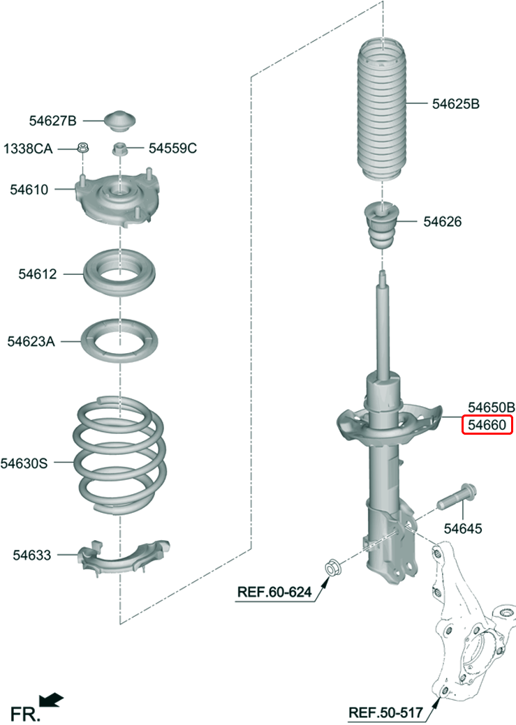 Nhún trước chính hãng HYUNDAI RH | 54661D3000 tại HCM