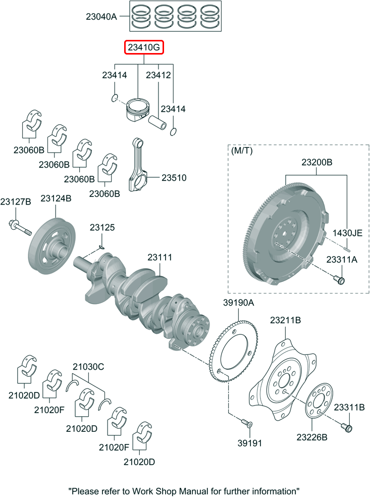 Piston chính hãng HYUNDAI KIA | 230412J000 tại HCM