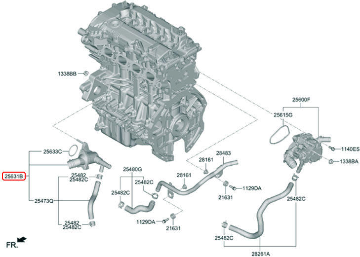 Cụm van hằng nhiệt chính hãng HYUNDAI KIA | 256302J450 tại HCM