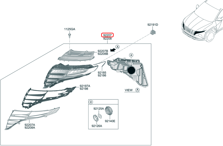 Đèn led ban ngày chính hãng HYUNDAI KIA LH | 92207N9100 tại HCM