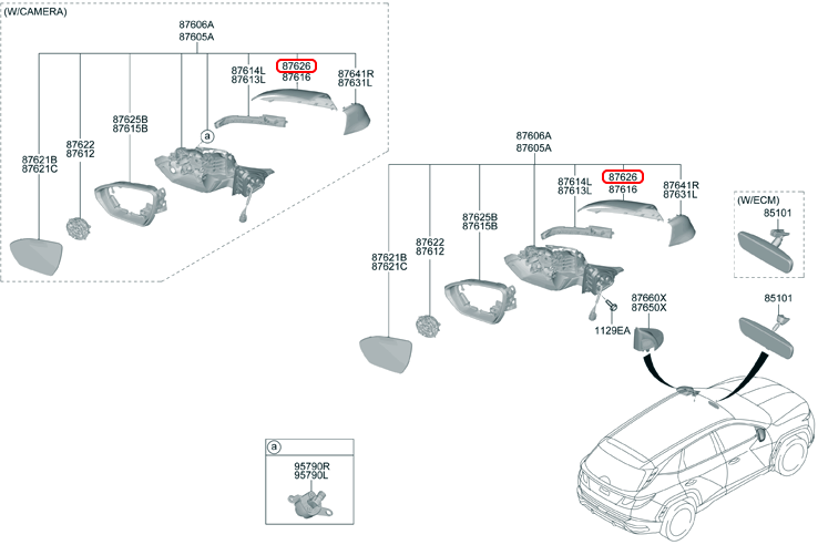 Ốp kính chiếu hậu chính hãng HYUNDAI KIA RH | 87626N9010 tại HCM