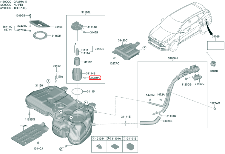 Van điều áp xăng chính hãng HYUNDAI KIA | 31370L1000 tại HCM