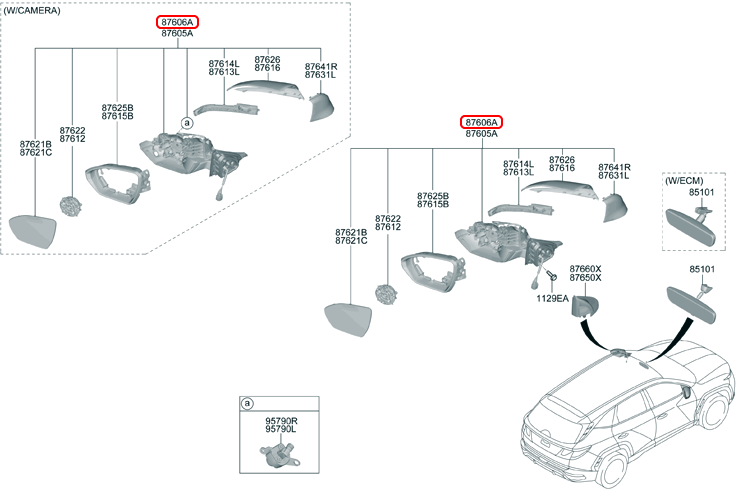 Kính chiếu hậu chính hãng HYUNDAI KIA RH | 87620N9000 tại HCM