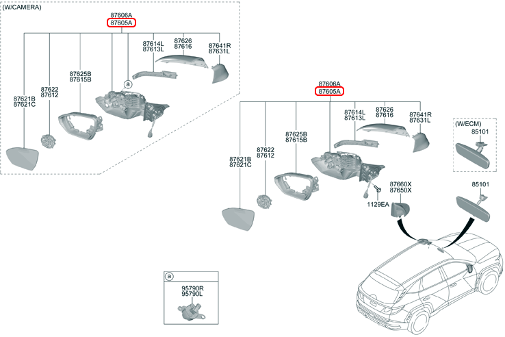 Kính chiếu hậu chính hãng HYUNDAI KIA LH | 87610N9000 tại HCM