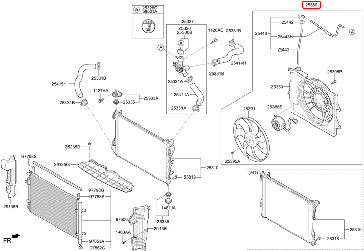 Quạt két nước chính hãng KIA | 25380H7000 tại HCM