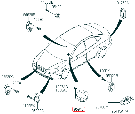 Hộp điều khiển túi khí chính hãng HYUNDAI KIA | 959102H100 tại HCM