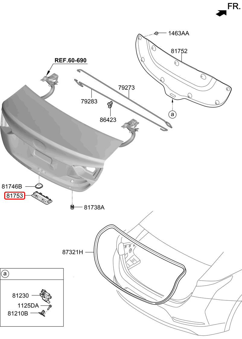 Tay mở cốp sau chính hãng HYUNDAI | 81266H5000 tại HCM