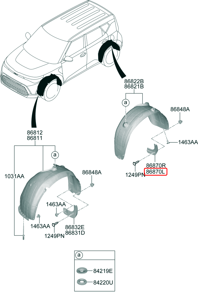 Chắn bùn bánh sau chính hãng HYUNDAI KIA LH | 86842K6000 tại HCM