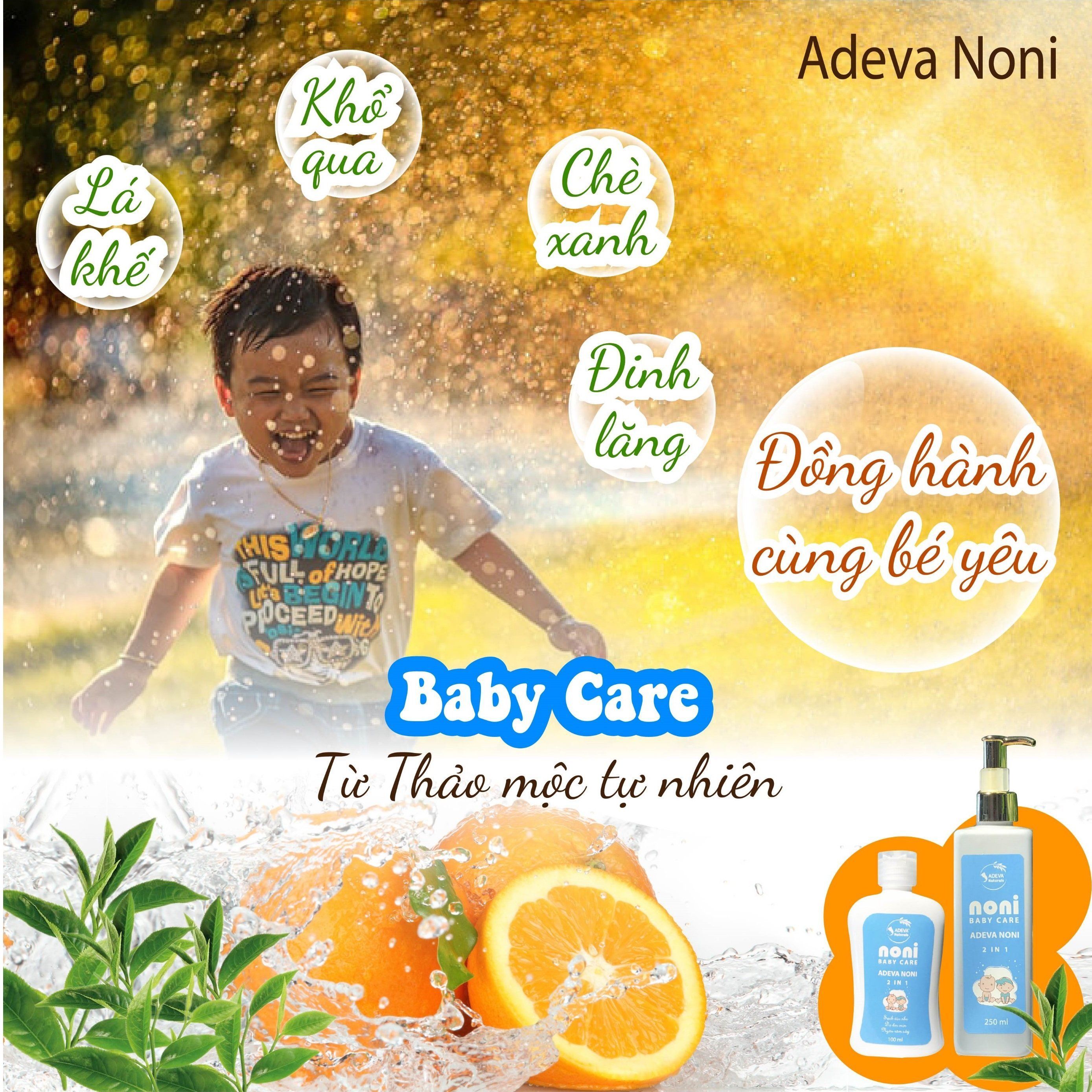 Nước thảo mộc tắm gội cho bé, Thảo mỗ tắm gội cho bé tinh chất trái nhàu, Adeva Noni, Adeva Naturals, Đại lý Adeva Naturals tại TpHCM, Đại lý Adeva Naturals tại Tây Ninh, kaizenorganic.vn, 0947147234