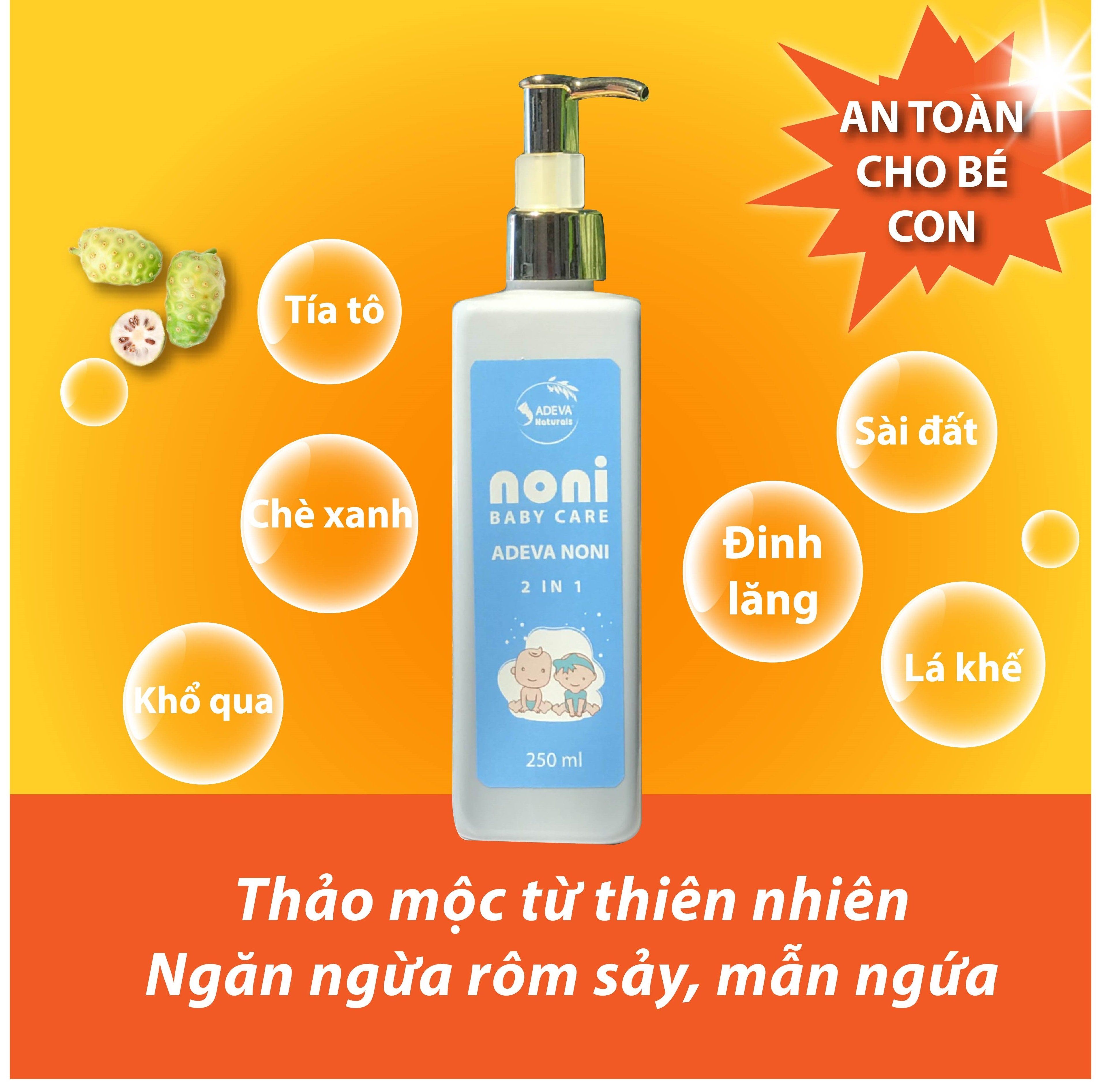 Nước thảo mộc tắm gội cho bé, Thảo mỗ tắm gội cho bé tinh chất trái nhàu, Adeva Noni, Adeva Naturals, Đại lý Adeva Naturals tại TpHCM, Đại lý Adeva Naturals tại Tây Ninh, kaizenorganic.vn, 0947147234