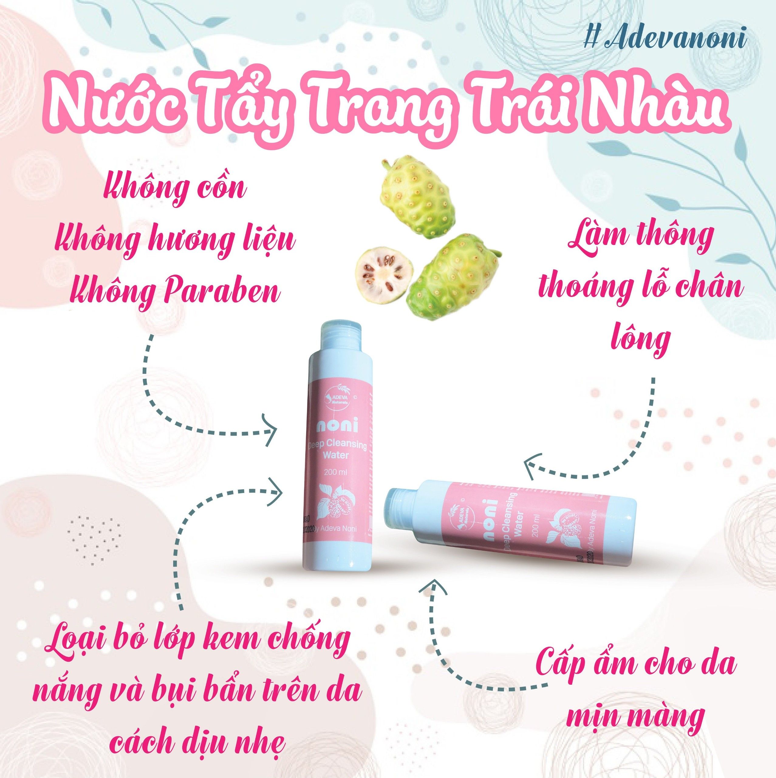 Nước tẩy trang trái nhàu_Noni Deep Cleansing Water Adeva Noni_Đại lý Adeva Noni tại tpHCM_kaizenorganic.vn_0947147234