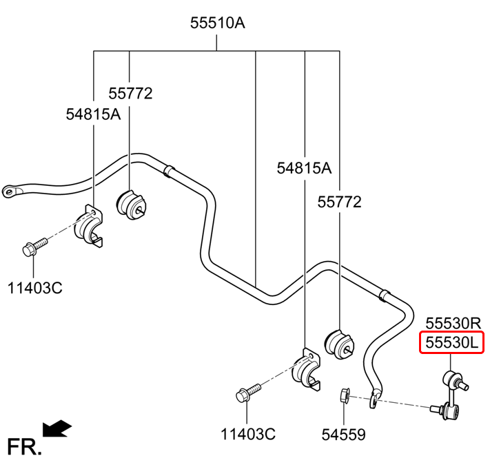 Rô tuyn cân bằng sau chính hãng HYUNDAI LH | 555304H200 tại HCM