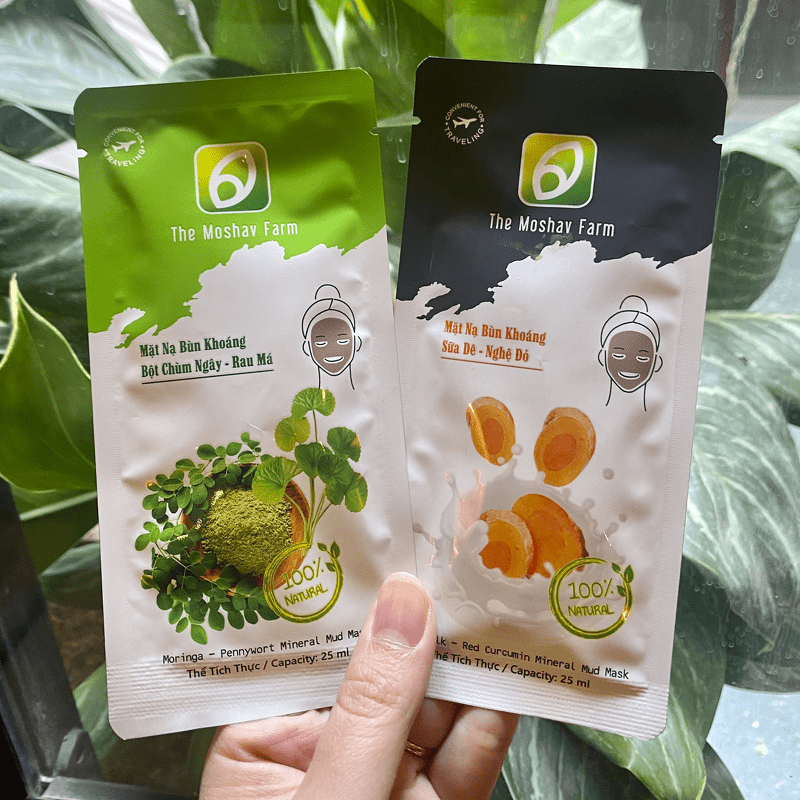 Mặt Nạ Bùn Khoáng Chùm Ngây - Rau Má The Moshav Farm_KaizenOrganic