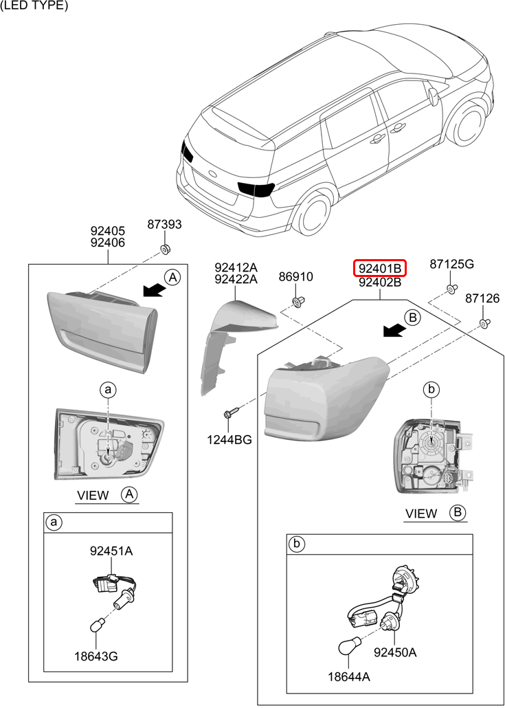 Đèn lái chính hãng KIA LH | 92401A9700 tại HCM