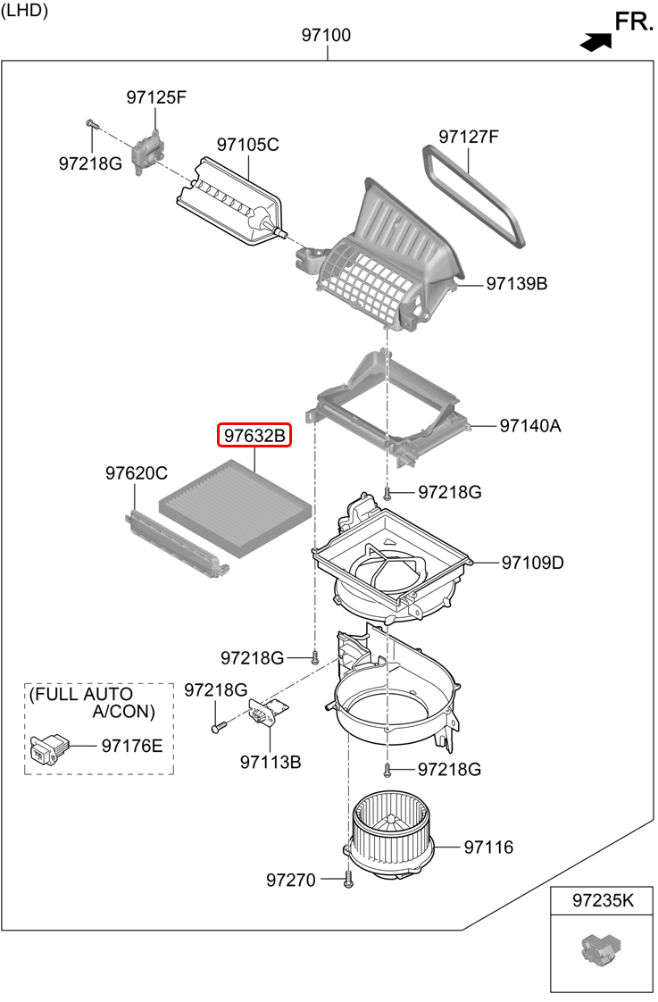 Lọc gió máy lạnh chính hãng HYUNDAI | 97133J9000 tại HCM