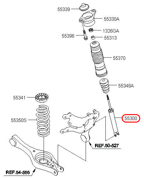 Nhún sau Avante 06-12, 553112H201FFF, 553112H000, HYUNDAI HCM, KIA HCM, chính hãng HYUNDAI