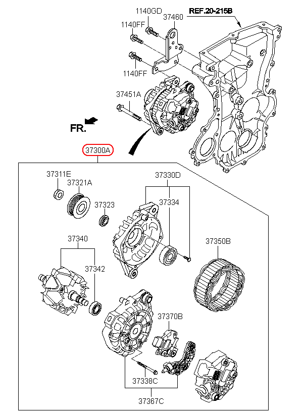 Máy phát chính hãng KIA | 3730003100