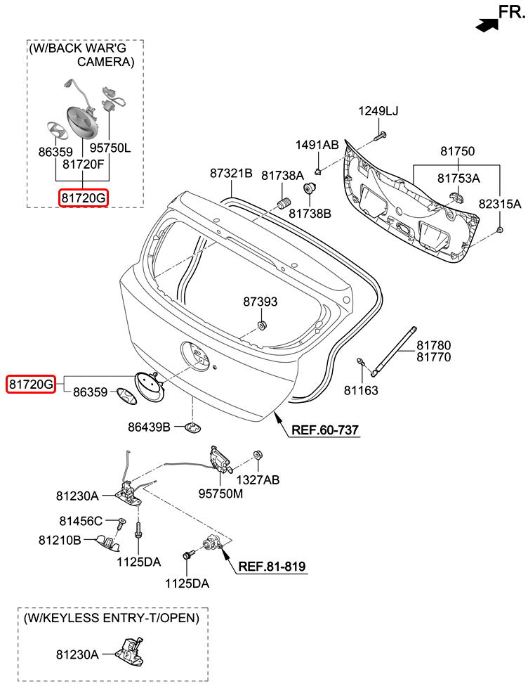 Tay mở cốp sau chính hãng HYUNDAI | 817201R210 tại HCM