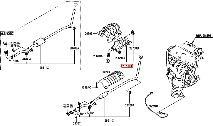 Ống pô xả chính hãng KIA | 2873007000 tại HCM