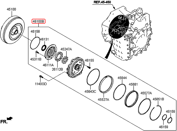 Bơm nhớt hộp số tự động chính hãng HYUNDAI AT | 461003B030 tại HCM