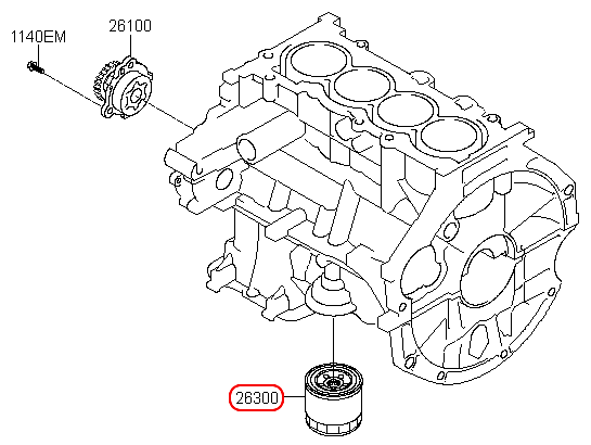 Lọc nhớt Hyundai Grand i10 14-20, 2630002751 - 2630002752, chính hãng HYUNDAI HCM