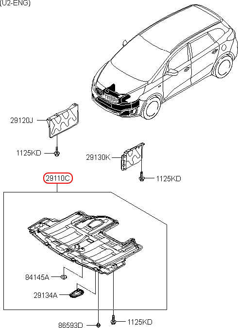 Chắn bùn động cơ chính hãng KIA | 29110A4200 tại HCM