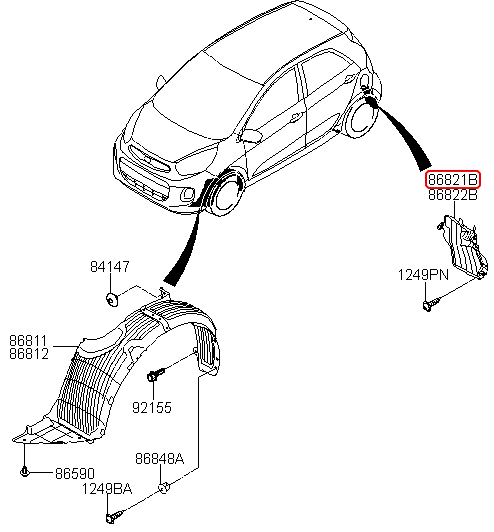 Lòng dè sau chính hãng KIA LH | 868211YBA0 tại HCM