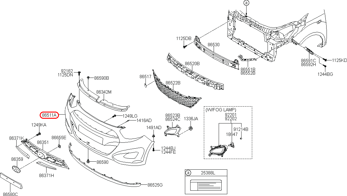 Cản trước I10 12, 865110X210, HYUNDAI HCM, KIA HCM, chính hãng HYUNDAI