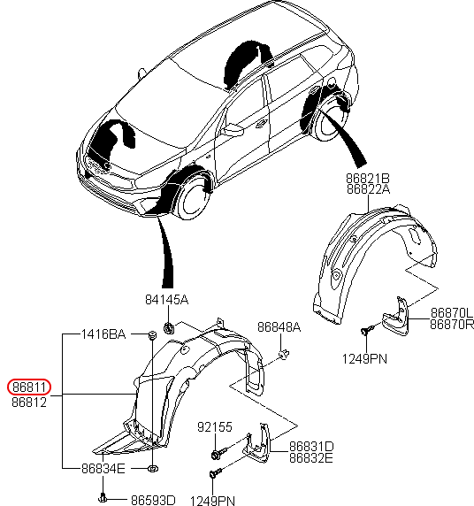 Lòng dè trước chính hãng KIA LH | 86810A4000 tại HCM