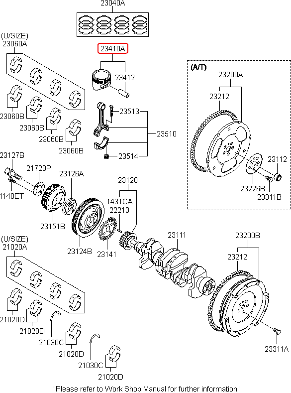 Piston chính hãng KIA | 2341002230 tại HCM