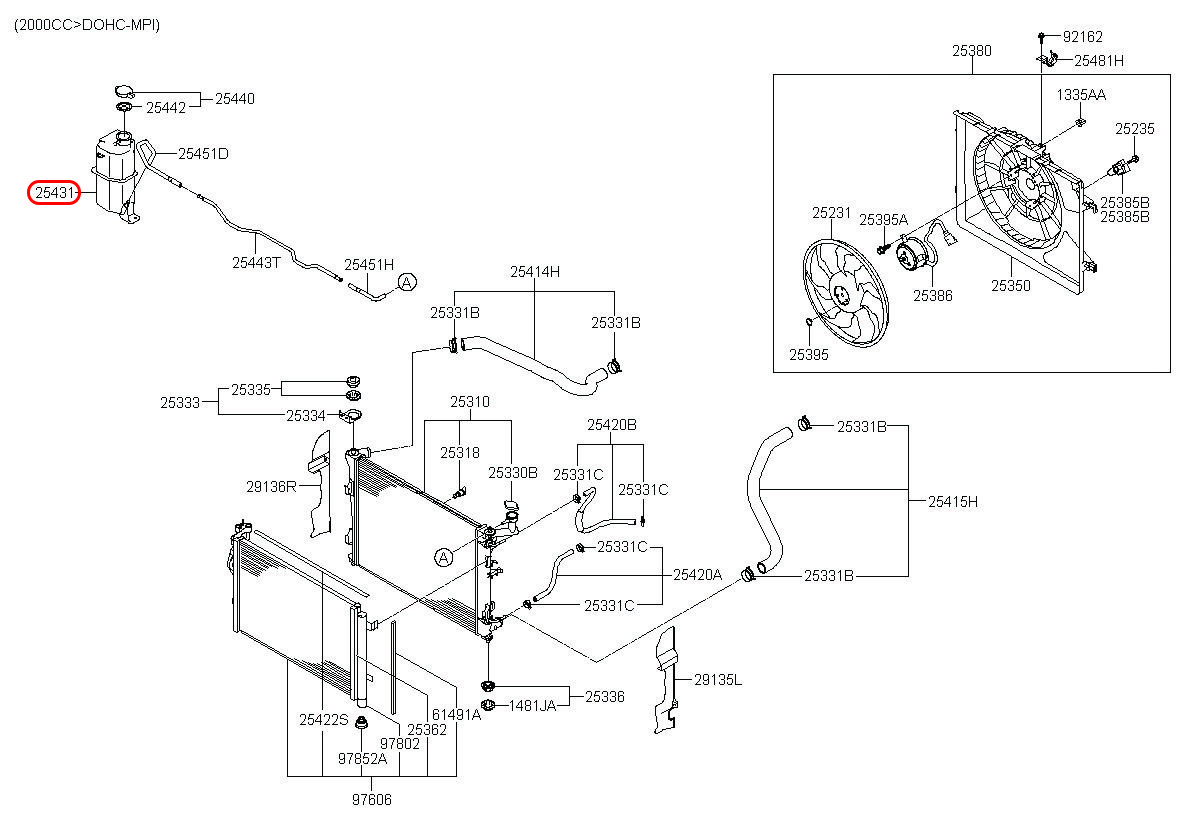 Bình nước phụ Avante, 254312H000, HYUNDAI HCM, KIA HCM, chính hãng HYUNDAI