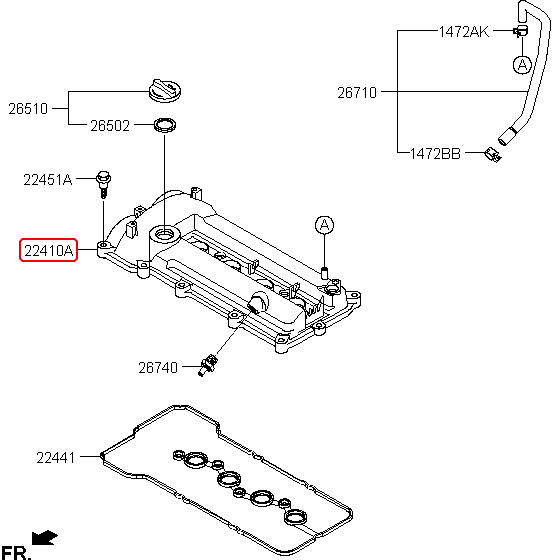 Nắp dàn cò chính hãng KIA | 2241003050 tại HCM