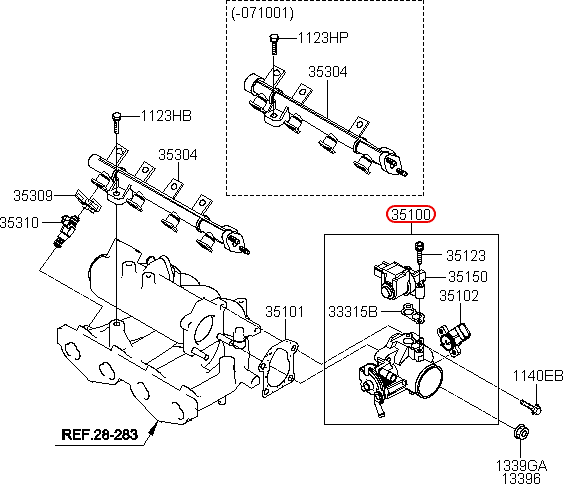 Cụm bướm ga chính hãng KIA | 3510002945 tại HCM