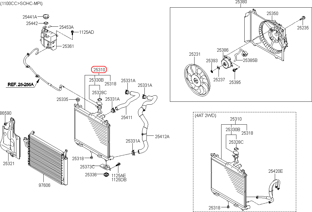 Két nước hàng thường mã phụ tùng 253100X050 tại HCM.