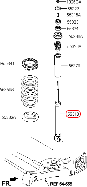 Nhún sau mã phụ tùng 55310B4060, chính hãng HYUNDAI tại HCM.