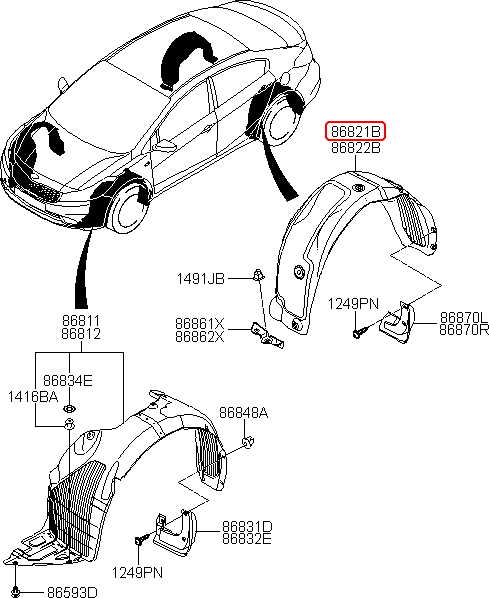 Lòng dè sau chính hãng KIA LH | 86821A7800 tại HCM