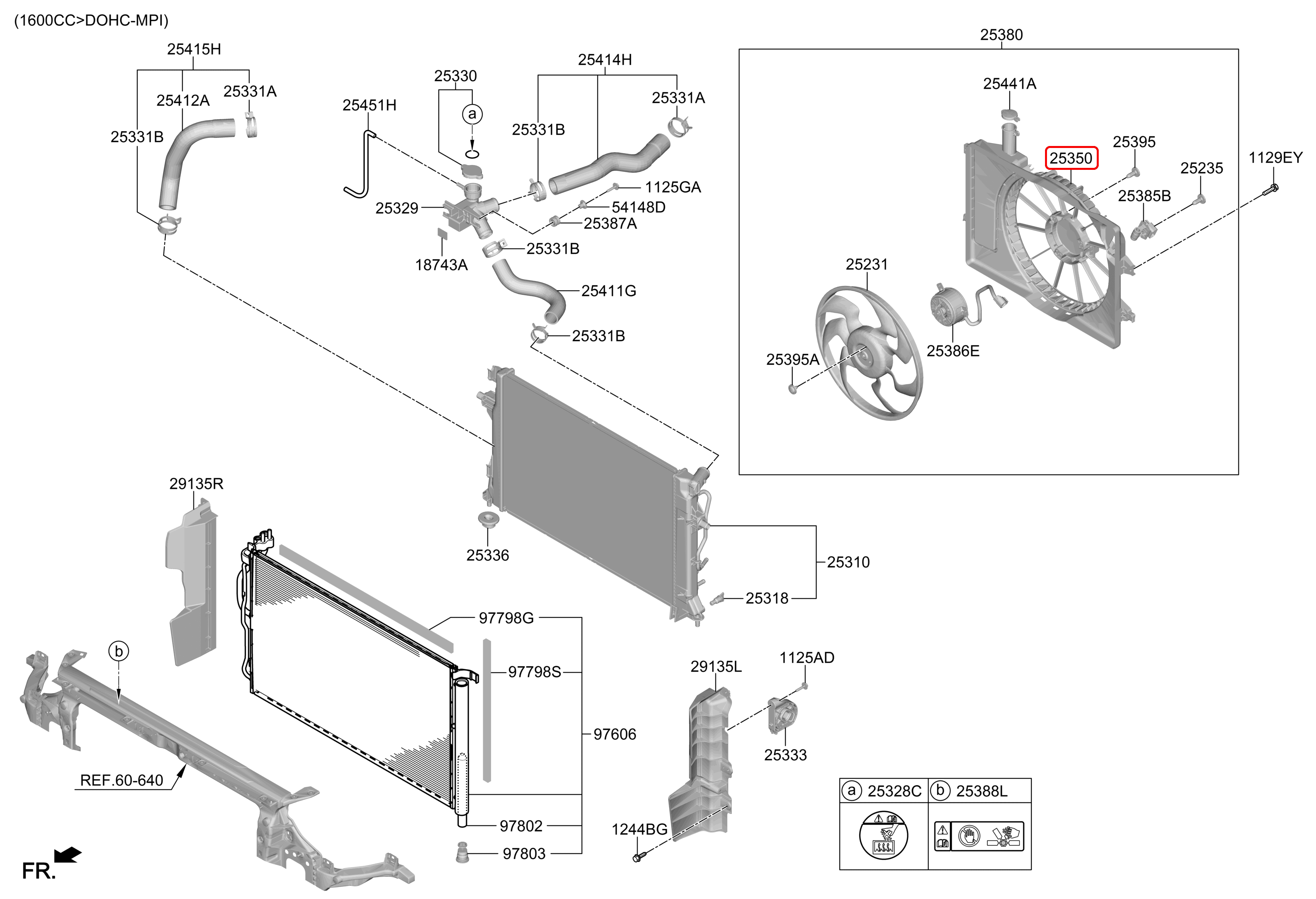 Lồng quạt két nước chính hãng HYUNDAI | 25350F2000