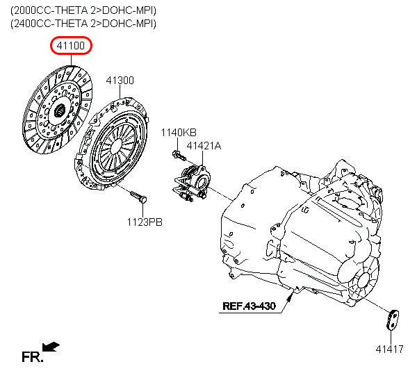 Lá côn Sonata 2.0, 4110024520, HYUNDAI HCM, KIA HCM, chính hãng HYUNDAI