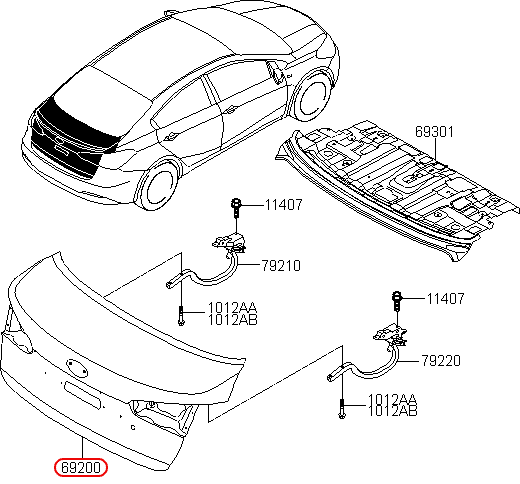 Cốp sau chính hãng KIA | 69200A7080 tại HCM