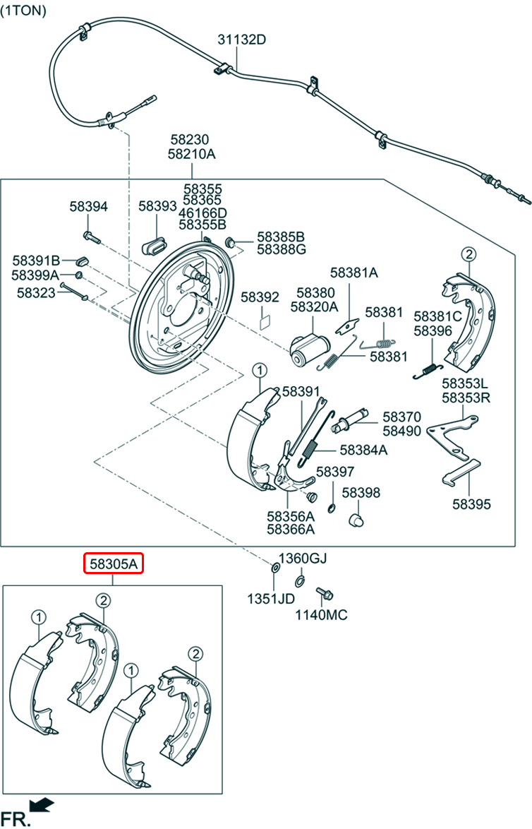 Bố thắng sau hiệu TUKISU | 583504EA00 tại HCM