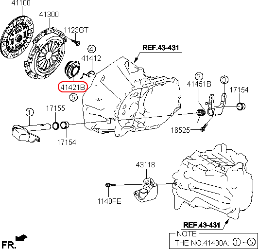 Bạc đạn Bi tê HYUNDAI Grand i10 đời 2014 - 2017, 4142102000, chính hãng HYUNDAI