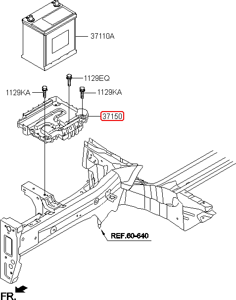 Đế ắc quy chính hãng KIA | 37150A7200 tại HCM