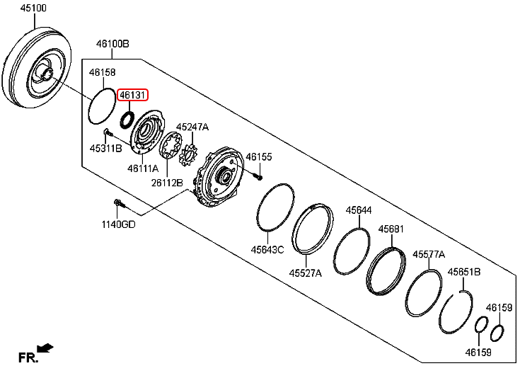 Phốt biến mô hộp chính hãng KIA AT | 461313B000 tại HCM