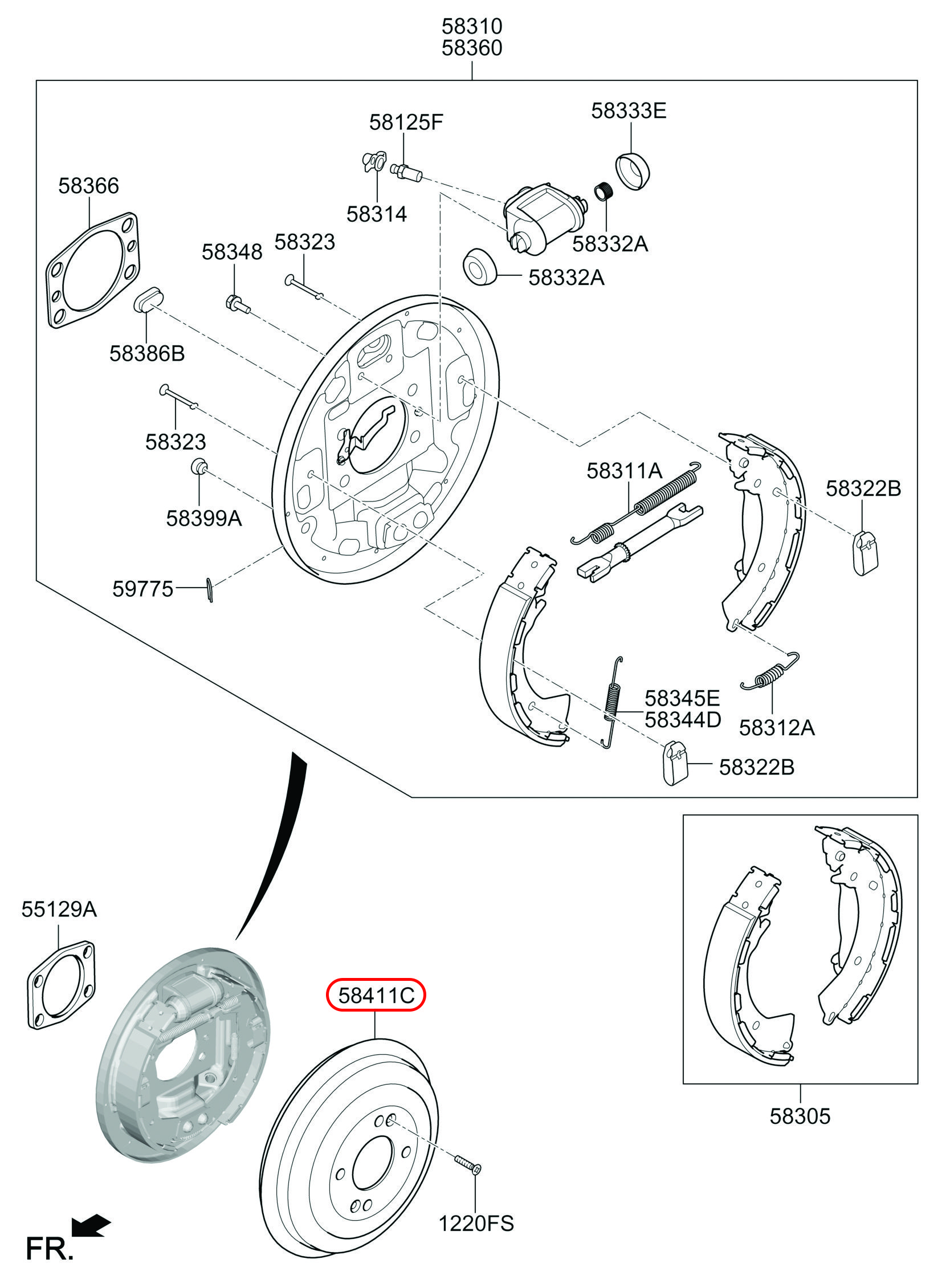 Tam bua thắng sau Grand i10, 584111G000, HYUNDAI HCM, KIA HCM, chính hãng HYUNDAI