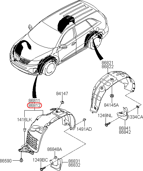 Lòng dè trước chính hãng KIA RH | 868202P500 tại HCM