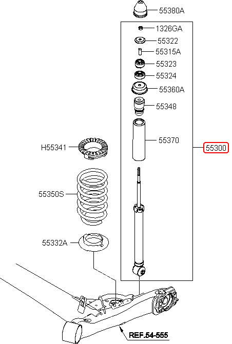 Nhún sau chính hãng KIA | 553001Y000 tại HCM