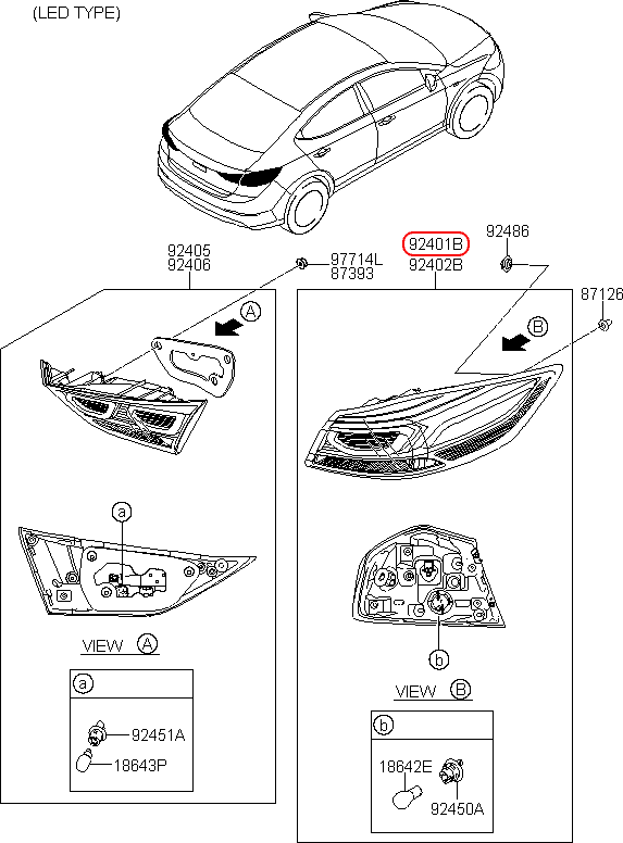 Đèn lái HYUNDAI Elantra 16 LH, 92401F2100, HYUNDAI